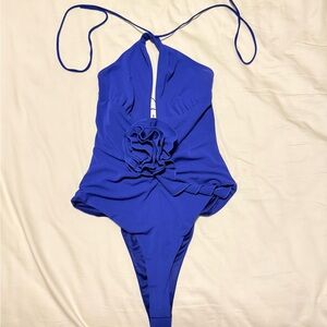 Zara Royal Blue Kids Bodysuit with Floral Accent